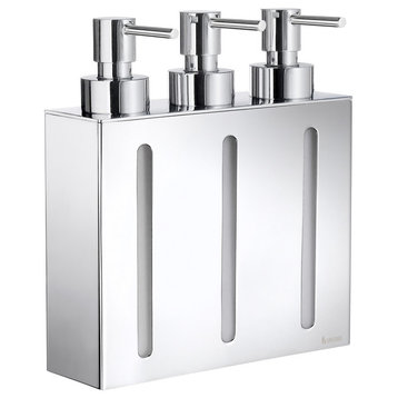Outline Soap Dispenser 3 Containers Chrome