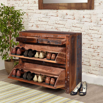 Entryway Recycle Wood Shoe Rack