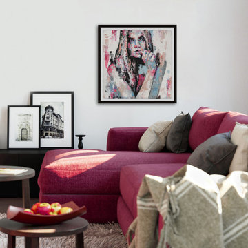 "Mystery Girl" Framed Painting Print