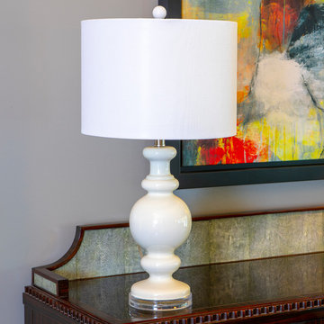 27" Milk Glass Table Lamp