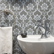 corner powder room sink