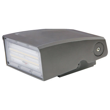 28W Adjustable LED Wall Pack, CCT Select 4800-5000L DLC Premium