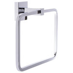DGB Enterprises - Capri Series Towel Ring, Chrome - Enhance the look of your bathroom with the help of the Italia Collection. Featuring a distinct European flair, our high quality polished chrome finish will add the perfect touch to any bathroom. The Capri Series towel ring offers a contemporary square back plate that matches many of today's popular faucets. The Capri Series has a unique disc mounting system that makes for easy installation. Specifications: Material: Brass. Finish: Polished Chrome. Product Width: 8.26 in. Product Back to Front Depth: 2.5 in. Overall Product Height: 6.29 in. Product Weight: 1 lbs.
