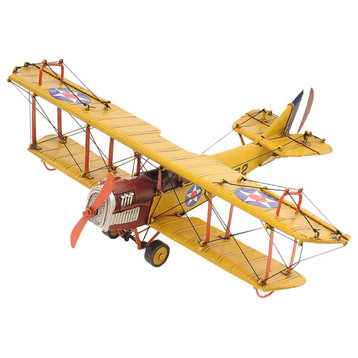 1918 Yellow Curtiss JN-4 1:24 Collectible Metal scale model Airplane