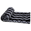Ballys Faux Fur Throw and Pillow Shell Combo, Black, 60"x80"
