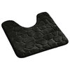 Bath Rug Memory Foam Mat 3D Pebble, Black, Contour Rug 20"x20"