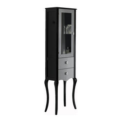 Macral Viena 16 and 1/2 inches. linen cabinet. Black-silver. - Bathroom Cabinets