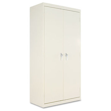 Assembled 72" High Storage Cabinet With Adjustable Shelves, 36"x18", Putty