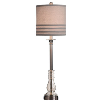 Signature 1 Light Table Lamp, Majestic and Brushed Steel