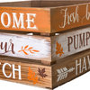 Wooden Pumpkin Crate, Set of 2