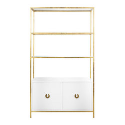 Worlds Away Wyeth Gold Shelf - Display And Wall Shelves 