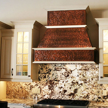 Hammered copper range hood