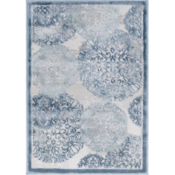 Country and Floral Glencoe 2'2"x3' Rectangle Lagoon Area Rug
