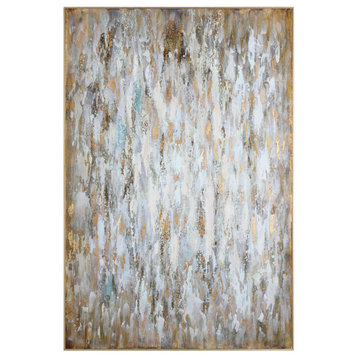 Uttermost Bright Morning 72.75" Abstract Art in Gold Leaf Floater Frame