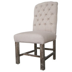 Transitional Dining Chairs Classic Tufted Dining Chair, Cream