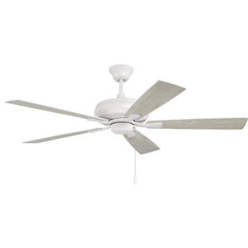 Eos 52 in. Indoor Ceiling Fan, White, White/Whitewashed Oak
