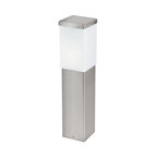 1x60W Outdoor Path Light With Stainless Steel Finish and Opal Frosted Glass
