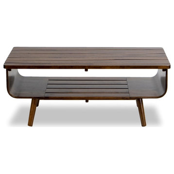 Bowery Hill Mid Century Modern Brown Coffee Table