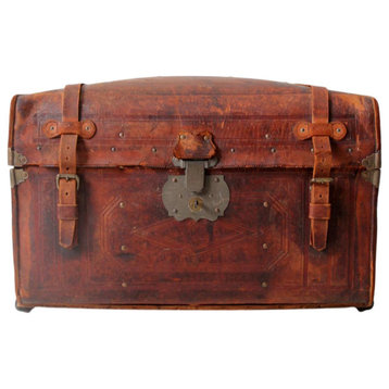 Consigned, Antique Leather Trunk