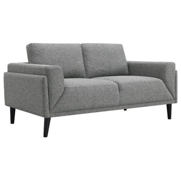 Coaster Rilynn Upholstered Fabric Loveseat in Track Arms in Gray