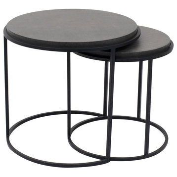 Contemporary Roost Nesting Tables Set of 2 - Black