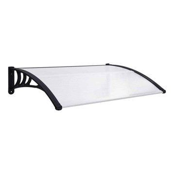Outdoor Door Canopy 47" - Black Transparent