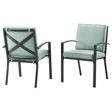 Kaplan 2-Piece Outdoor Dining Chair Set, Mist/Oil Rubbed Bronze