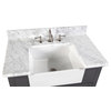 Sophie 36" Bathroom Vanity, Carrara/Charcoal Gray, Top: Carrara Marble