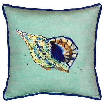 Betsy's Shell - Teal Large Indoor/Outdoor Pillow 18x18