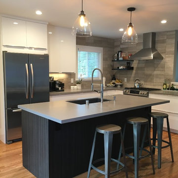 Contemporary high-gloss IKEA kitchen