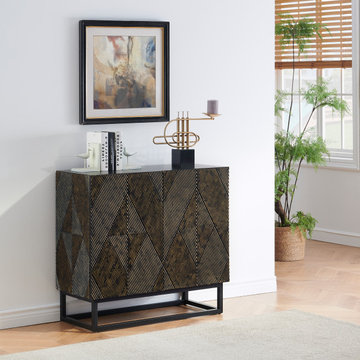 Tucker Mid-Century Modern 2 Door Storage Cabinet