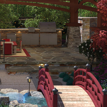 Asian Garden with Koi Pond