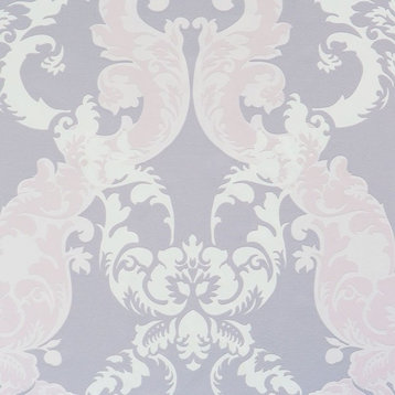 Damask Wallpaper, Lilac, Double Roll