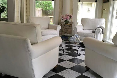 Example of a mid-sized trendy marble floor sunroom design in Milwaukee with a standard ceiling