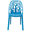 Leisuremod Cornelia Tree Back Design Lucite Dining Chair, Solid Blue