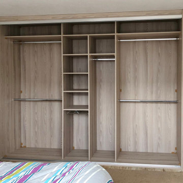 Wood Effect Sliding Wardrobe Interior