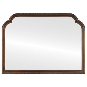 Angelina Framed Mantel Mirror, Clover Cathedral, 38.6"x27.6", Sunset Gold
