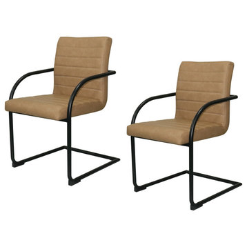 Modrest Ivey Tan Dining Chair, Set of 2