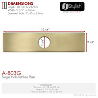 STYLISH Kitchen Sink Faucet Hole Cover Deck Plate in Brushed Gold