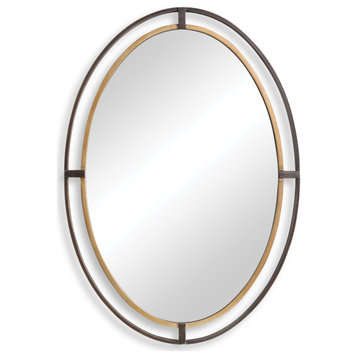 35" Transitional Bronze Oval Mirror