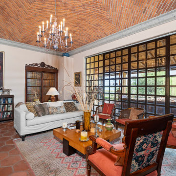 Hacienda Las Tapias - Casual Family Den with Boveda Domed Ceiling