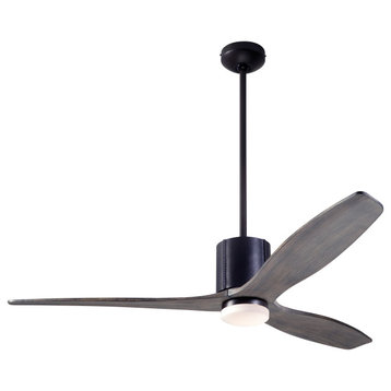 LeatherLuxe Fan, Bronze/Black, 54" Gray Blade With LED, Wall/Remote Control