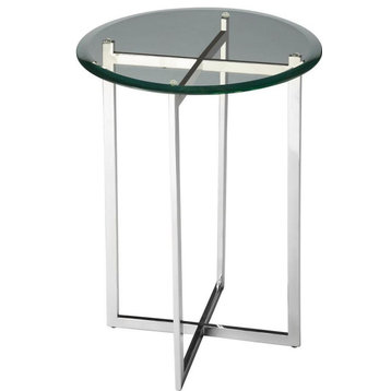 Side Table Round Beveled Glass