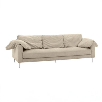 Vari Textured Velvet Lounge Sofa, Beige
