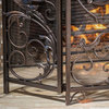GDF Studio Mariella Floral Iron Fireplace Screen, Gold Finish