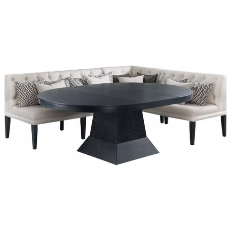 Picket House Mara 4 Piece Oval Dining Table Set Table, Corner, Loveseat