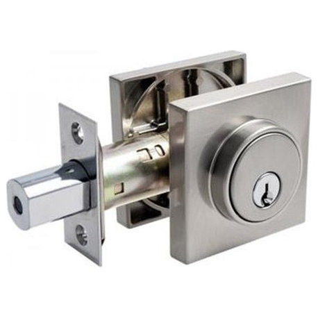 Pamex FDS Contemporary Deadbolt, Satin Nickel, One-Sided Deadbolt