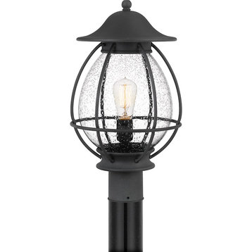 Quoizel Boston 1 Light Outdoor Post Lantern, Mottled Black