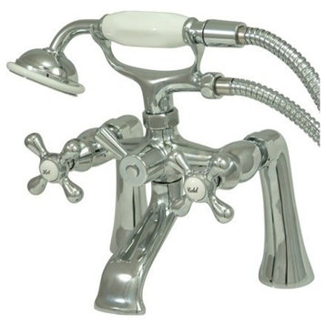 Kingston Brass Clawfoot Tub Faucet With Hand Shower, Polished Chrome