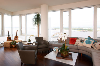 Inspiration for a large modern living room remodel in New York